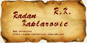 Radan Kaplarović vizit kartica